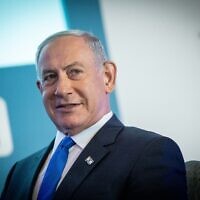 Likud party and opposition leader MK Benjamin Netanyahu attends Kikar HaShabbat conference at the Waldorf Astoria Jerusalem Hotel, September 12, 2022. (Yonatan Sindel/Flash90)