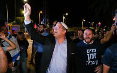 MK Itamar Ben Gvir visits Kibbutz Ayelet Hashahar October 6, 2022. (Michael Giladi/Flash90)