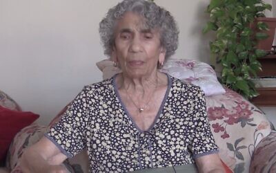 Holocaust survivor Zilli Schmidt provides testimony for the European Holocaust Memorial Day for Sinti and Roma on August 1, 2020. (Screen capture/YouTube; used in accordance with Clause 27a of the Copyright Law)