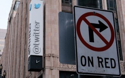 Twitter headquarters on the intersection of Market Street and 10th Street on November 4, 2022 in San Francisco, California. (David Odisho/Getty Images/AFP)