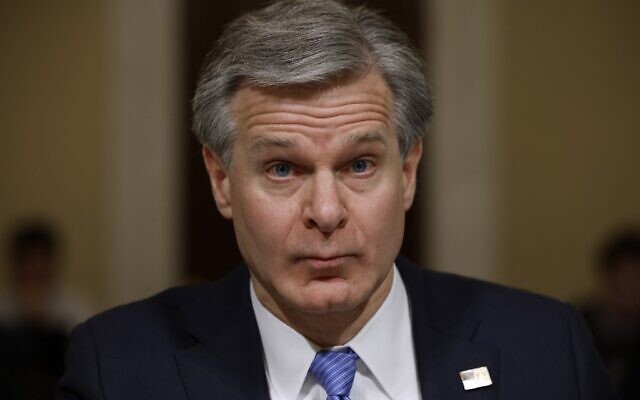 FBI director says US Jews under threat ‘from all sides’ amid rise in antisemitism