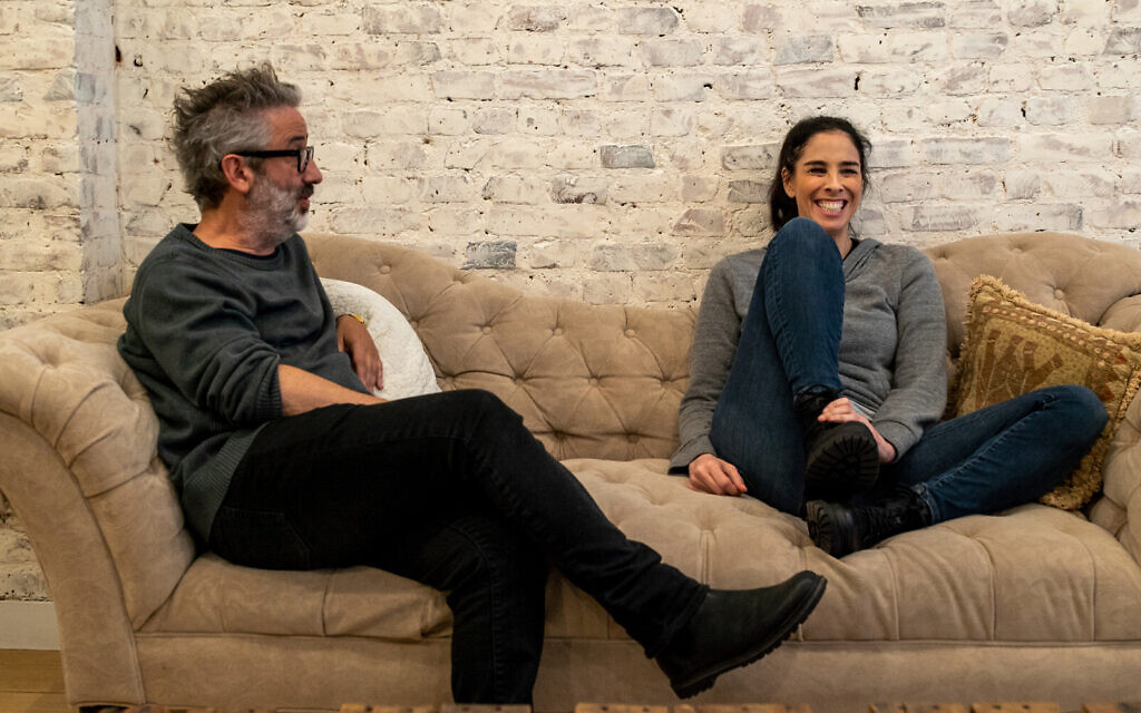 Sarah Silverman (right) is one of several Jewish stars who feature in David Baddiel's documentary 'Jews Don't Count,' which discusses whether Jews lack allies in progressive spaces. (Channel 4 via JTA)