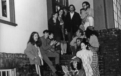 A group of Jewish hippies at the House of Love and Prayer in San Francisco, circa 1969. (Photo/Marvin Kussoy, Courtesy Yehudit and Reuven Goldfarb/ via JTA)