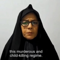 Farideh Moradkhani, niece of Iran's Supreme Leader Ayatollah Ali Khamenei, in a video posted online criticizing her uncle's regime. (Twitter video screenshot: used in accordance with Clause 27a of the Copyright Law)