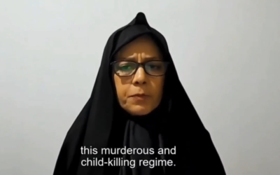 Farideh Moradkhani, niece of Iran's Supreme Leader Ayatollah Ali Khamenei, in a video posted online criticizing her uncle's regime. (Twitter video screenshot: used in accordance with Clause 27a of the Copyright Law)