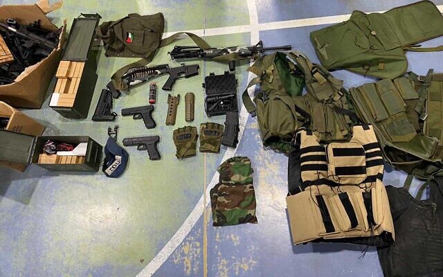 Weapons and equipment seized by troops in the West Bank, early November 1, 2022. (Israel Defense Forces)