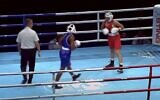 Screen capture from video of two contestants at the Youth World Boxing Championship in Spain, November 2022. (YouTube screenshot; Used in accordance with Clause 27a of the Copyright Law)