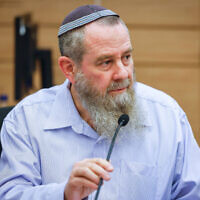 MK Avi Maoz seen at the Knesset in Jerusalem on November 22, 2022 (Olivier Fitoussi/Flash90)