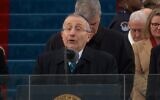 Rabbi Marvin Hier, founder of the Simon Wiesenthal Center, delivers a blessing at the inauguration of President Donald Trump, January 20, 2017. (YouTube screen capture)