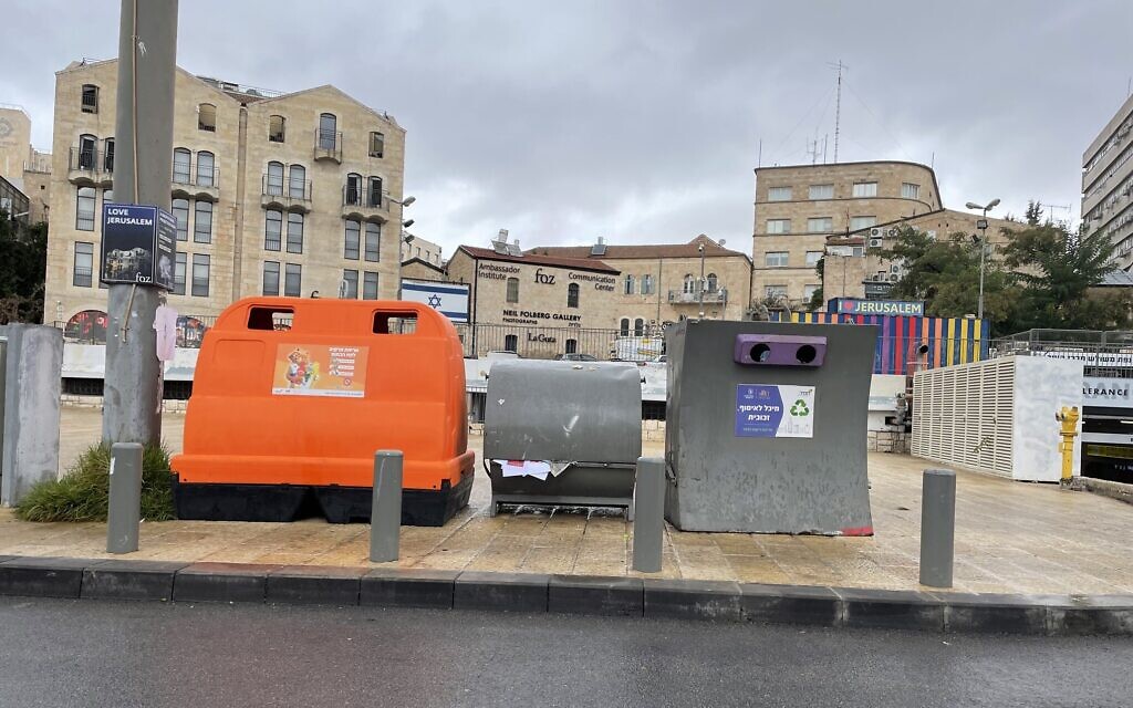 world News  Jerusalem gets bins for recyclable containers and wrappers, after years of delay