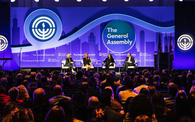A panel discussion at the JFNA General Assembly in Chicago on October 30, 2022. (Jewish Federations of North America)