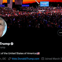 A screenshot of Donald Trump's Twitter account shortly after it was reinstated, on November 19, 2022. (Screenshot; used in accordance with Clause 27a of the Copyright Law)