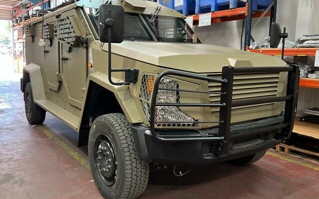 An undated photo of a newly acquired IDF armored vehicle based on the Ford F-550 (Plasan Sasa Ltd.)