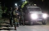 Troops carry out overnight raids in the West Bank, November 3, 2022. (Israel Defense Forces)