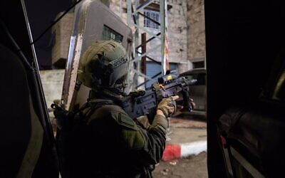 Israeli troops operate in the West Bank city of Nablus, early November 9, 2022. (Israel Defense Forces)