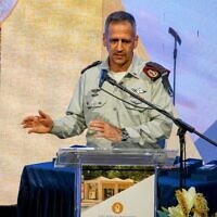IDF Chief of Staff Aviv Kohavi speaks at Ben Gurion University, November 30, 2022 (Emanuel Fabian)