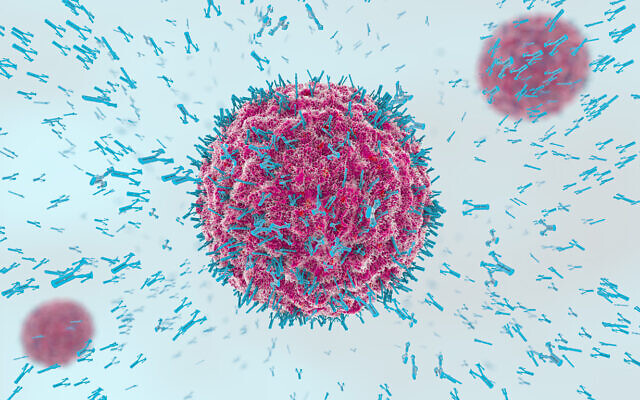 Illustrative image: antibodies attacking a cell (Christoph Burgstedt via iStock by Getty Images)