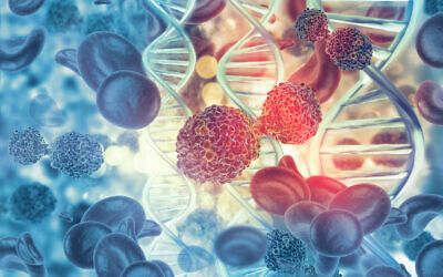 Illustrative image: cancer cells against a backdrop of DNA (Mohammed Haneefa Nizamudeen via iStock by Getty Images)