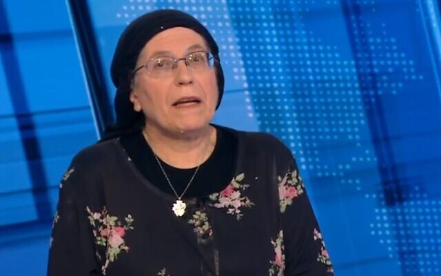 Religious Zionism MK Orit Strock on Channel 12 news (video screenshot)