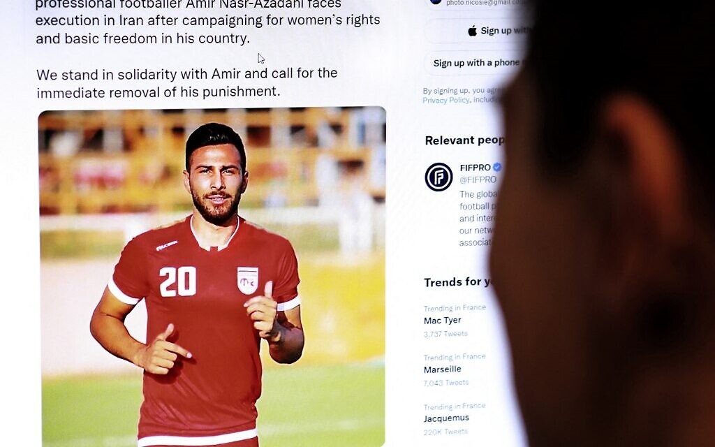 World union as Iranian soccer player may face death penalty over protests | The Times of