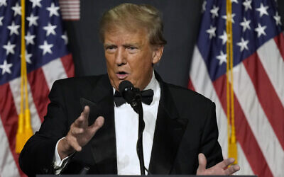 Former US president Donald Trump speaks at Mar-a-Lago, on November 18, 2022 in Palm Beach, Florida. (AP Photo/Rebecca Blackwell, File)