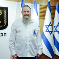 MK Avi Maoz arrives for the opening session of the Knesset on November 15, 2022. (Olivier Fitoussi/Flash90)