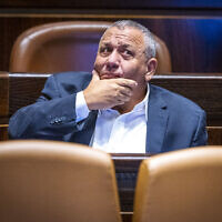 MK Gadi Eisenkot attends a discussion at the Knesset in Jerusalem, on November 22, 2022. (Olivier Fitoussi/Flash90)