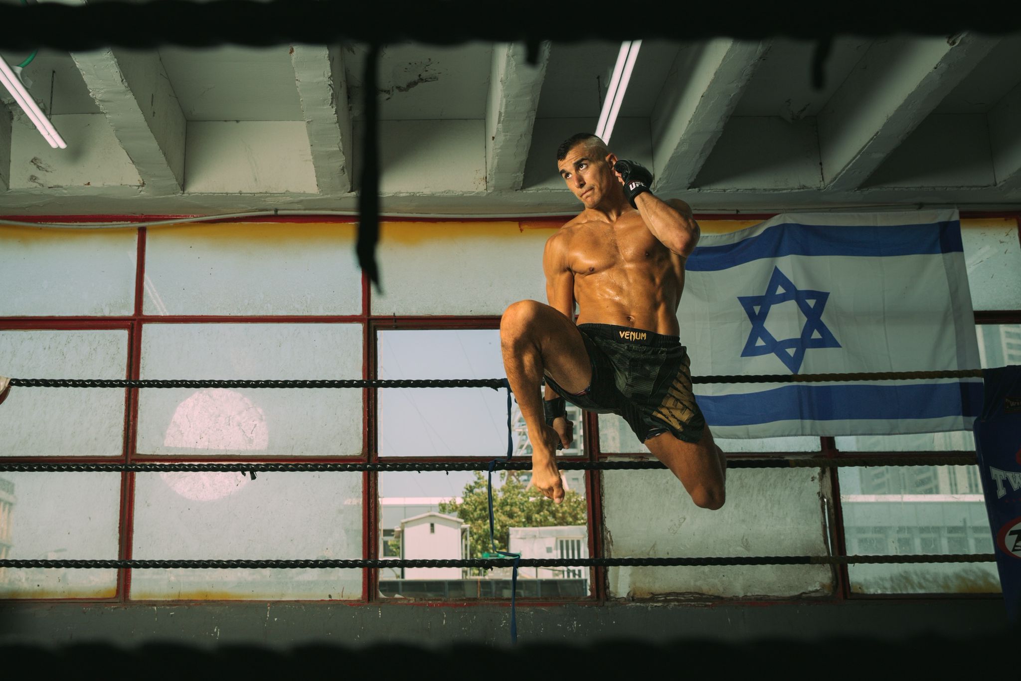 Israeli MMA athlete Natan Levy training in Israel in 2022. (Aviv Tal)