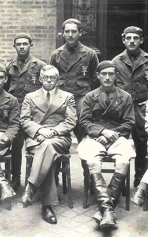 Ze’ev Jabotinsky with Betar leaders in Warsaw, Poland, 1934 (Wikimedia Commons)