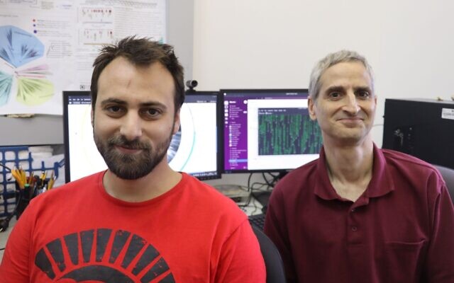 Doctoral student Uri Neri, left, and Prof. Uri Gophna of Tel Aviv University. (Tel Aviv University)