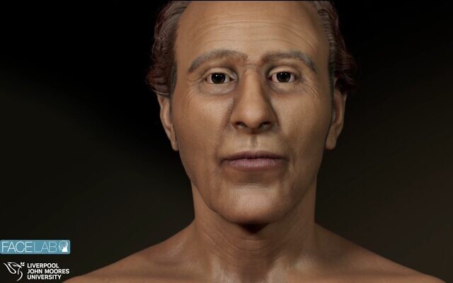 Pharoah Ramses II as shown in a reconstruction process documented by Face Lab at Liverpool John Moores University (Youtube screenshot from video by Face Lab LJMU)