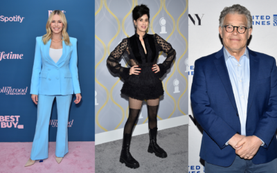 Composite photo showing Chelsea Handler (L) at The Hollywood Reporter's Women in Entertainment Gala at Fairmont Century Plaza in Los Angeles, December 7, 2022. (Jordan Strauss/Invision/AP); Sarah Silverman (C) at the 75th annual Tony Awards at Radio City Music Hall in New York, June 12, 2022. (Evan Agostini/Invision/AP); Al Franken (R) poses backstage at the 92nd Street Y in New York, May 31, 2022. (Evan Agostini/Invision/AP)