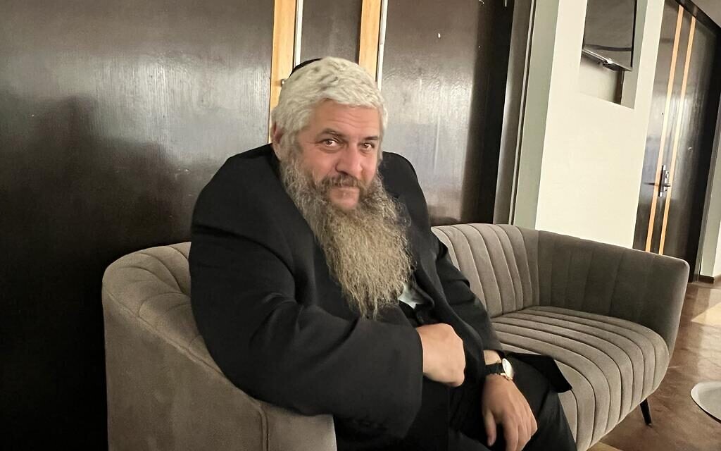 Rabbi Moshe Azman in Jerusalem, December 1, 2022 (Lazar Berman/The Times of Israel)