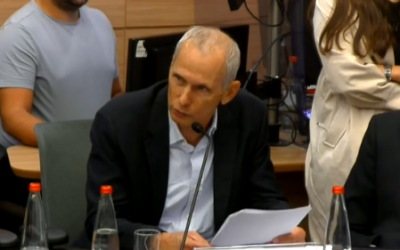 Outgoing Public Security Minister Omer Barlev speaks during a Knesset debate, December 14, 2022. (Knesset Channel screenshot)