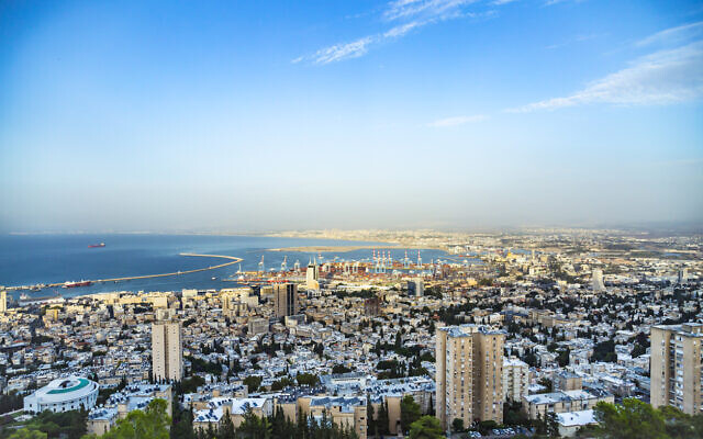 A panoramic view of the port of Haifa and the surrounding neighborhoods. Illustrative. (Kateryna Mashkevych via iStock by Getty Images)