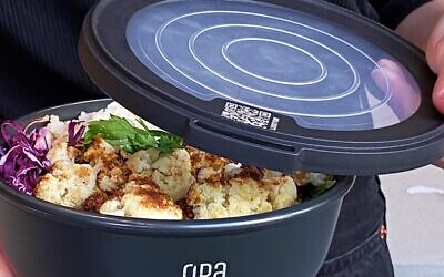 One of OPA's recyclable, multi-use bowls for order-in food. (Courtesy, OPA)