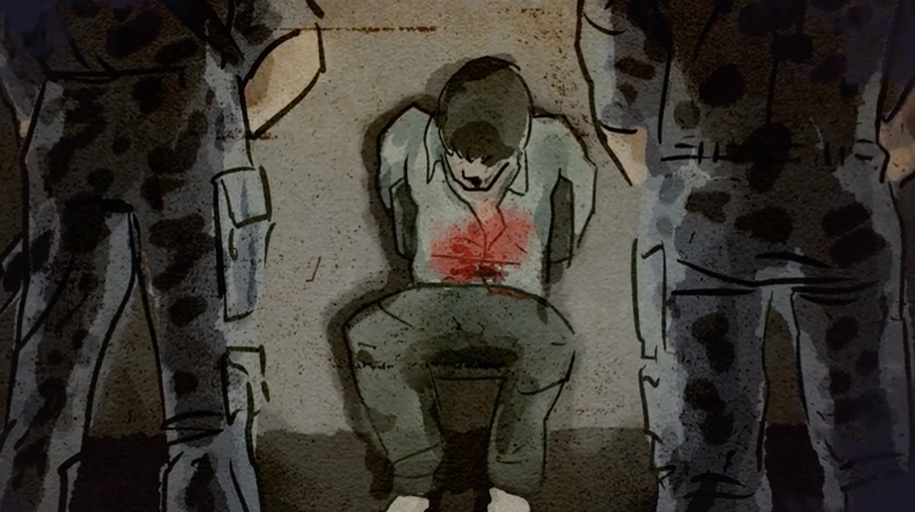 Image from the Center for Peace Communications' 'Whispered in Gaza' series of animated interviews with Gazans (Courtesy)