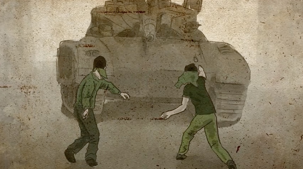Image from the Center for Peace Communications' 'Whispered in Gaza' series of animated interviews with Gazans (Courtesy)
