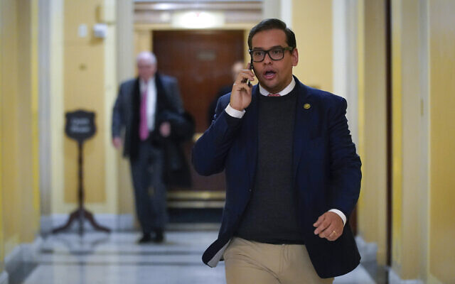 Rep. George Santos, R-New York, departs Capitol Hill in Washington, an. 11, 2023. (Patrick Semansky/AP)