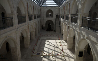 Winter sunlight fills the Armenian Museum in the Old City of Jerusalem, January 11, 2023. (AP Photo/ Maya Alleruzzo)