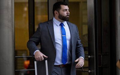 Roberto Minuta of Prosper, Texas, leaves federal court in Washington, Monday, Jan. 23, 2023, after he and three other members of the Oath Keepers were convicted of seditious conspiracy in the Jan. 6, 2021 Capitol attack. (AP/Andrew Harnik)