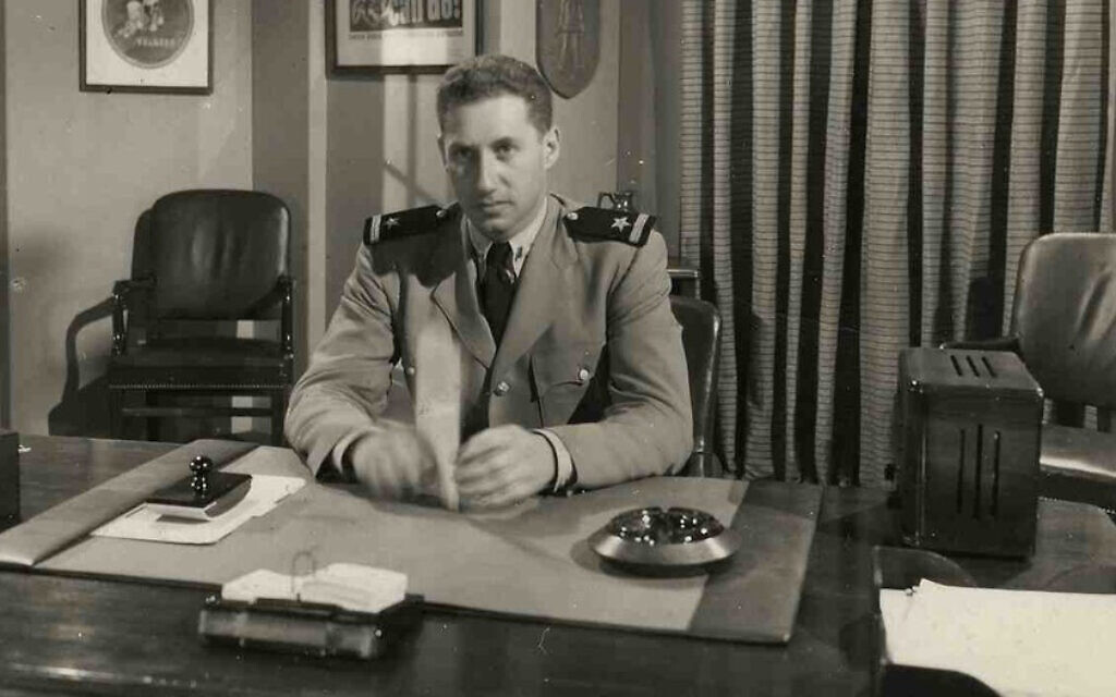 Budd Schulberg at his desk c. 1945. (Courtesy of Kino Lorber)