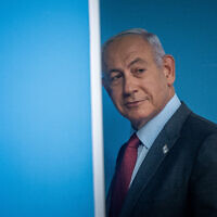 Prime Minister Benjamin Netanyahu at a press conference in Jerusalem, on January 25, 2023. (Yonatan Sindel/Flash90)