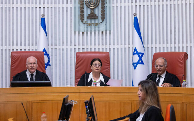 The Supreme Court convenes for a hearing on the Central Election Committee decision to disqualify Likud party member Amichai Chikli from running in the upcoming Knesset election, October 6, 2022.