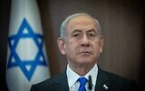 Prime Minister Benjamin Netanyahu at a cabinet meeting in Jerusalem on January 3, 2023. (Yonatan Sindel/Flash90)