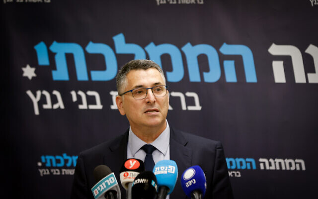 National Unity MK Gideon Sa'ar speaks during a party faction meeting at the Knesset in Jerusalem, January 9, 2023. (Olivier Fitoussi/Flash90)