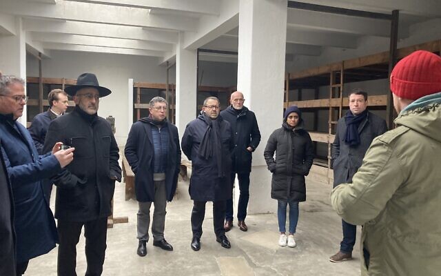 EJA delegates tour a prison barracks at the former Theresienstadt ghetto-concentration camp, pictured on January 24, 2023. (Courtesy EJA)