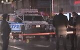 Screen capture from video of the scene of a machete attack on police at Times Square in New York, December 31, 2022. (YouTube. Used in accordance with Clause 27a of the Copyright Law)