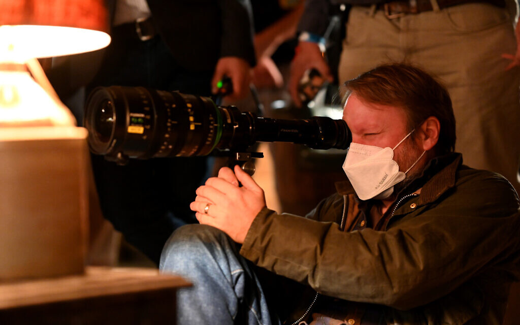 Writer-director Rian Johnson on the set of 'Pokerface.' (Photo by: Phillip Caruso/Peacock)