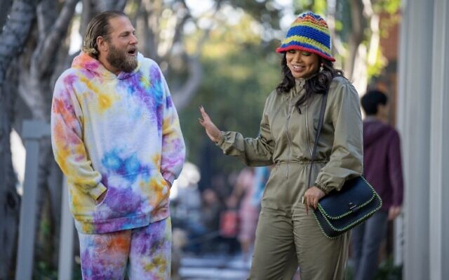 Jonah Hill, left, and Lauren London in a scene from 'You People.' (Courtesy: Netflix)